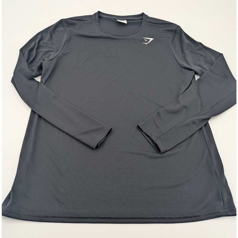 Gymshark Arrival Shirt Mens XL Black Long Sleeve Slim Fit T-shirt Gym Workout